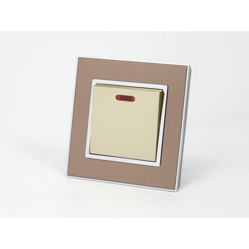 Satin Gold metal single frame with Gold insert switch with neon
