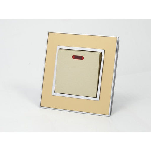 Gold Mirror Glass Single Frame with gold insert of neon switch 