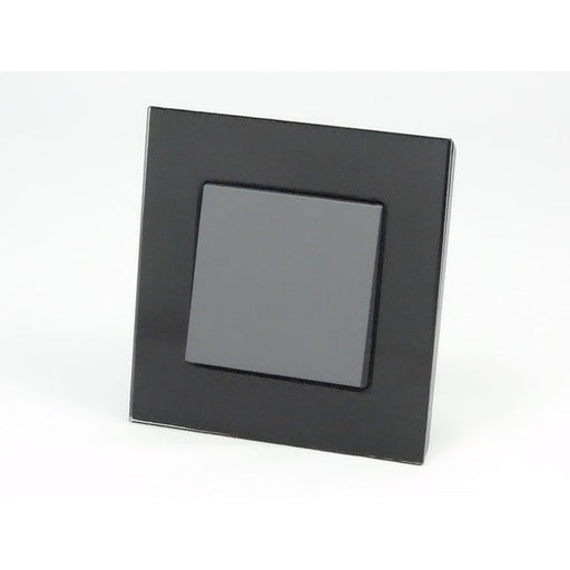 Black Glass Single Frame with one grey rocket light switch