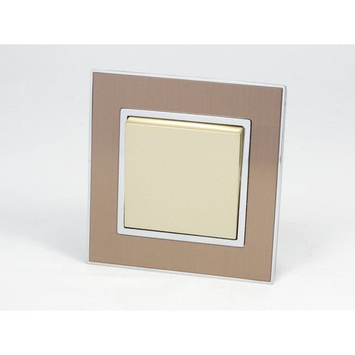 Gold Satin Metal single Frame with gold insert of 1 gang light switch
