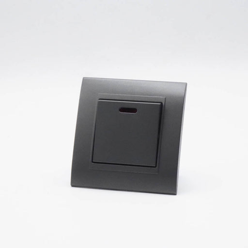 Dark Grey Plastic Arc Single Frame with Dark Grey Interests of Switch with Neon