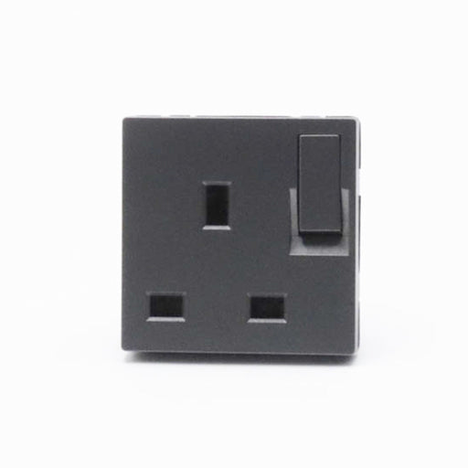 Dark Grey UK Socket with button module