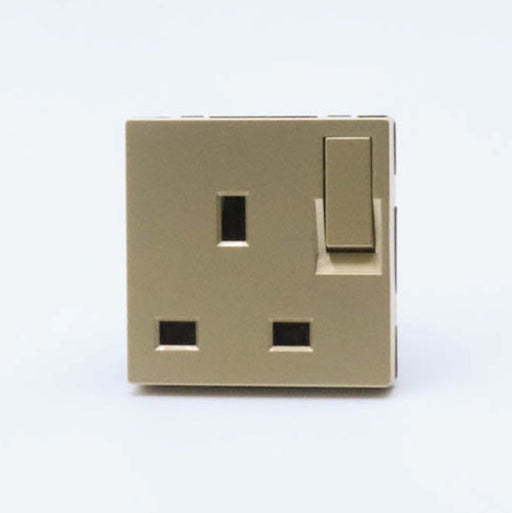 gold uk socket with button module