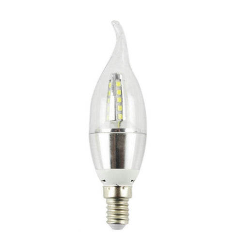 Silver Base Candle E14 SES LED Bulb in Pure White