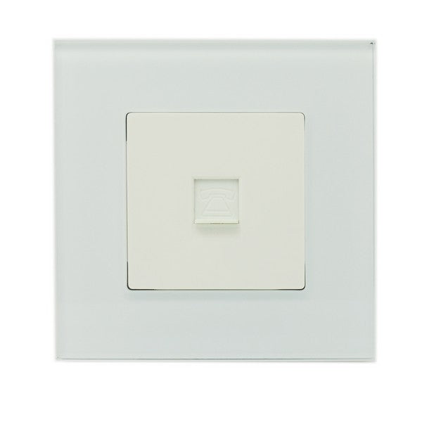 I LumoS White Glass RJ45 ADSL T568A/B Cat 6 Internet Data Wall Single Socket