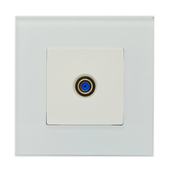 I LumoS Luxury White Glass Virgin, Sky Satellite F Screw Type Single Socket