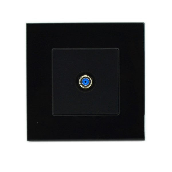 I LumoS Luxury Black Glass Virgin, Sky Satellite F Screw Type Single Socket