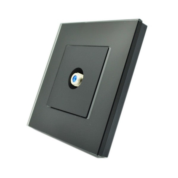 I LumoS Luxury Black Glass Virgin, Sky Satellite F Screw Type Single Socket