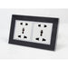 Black Mirror Frame double white insert with 5 pin multi plugs socket