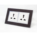 goat skin leather double Frame with white Interest of double 3 pin multi plugs