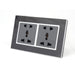 Black Mirror Frame double Dark grey insert with 5 pin multi plugs socket