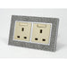 pearl leather double frame withgold insert of double switched UK socket