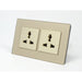 Gold Glass double Frame with gold insert of 3 pin sockets