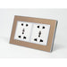 Gold Satin Metal Double Frame with white insert of double 5 pin socket