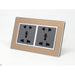 Gold Satin Metal Double Frame with dark grey insert of double 5 pin socket