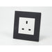 Single Black Glass Socket with white UK Plug