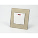 Gold Glass Single Frame with white insert of neon cooker switch