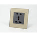 Gold Glass Single Frame with dark grey insert of 5 pin socket