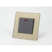 Gold Glass Single Frame with dark grey insert of switch with neon