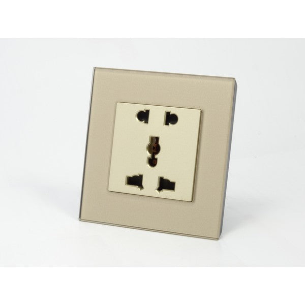 Gold Glass Single Frame with gold insert of 5 pin socket