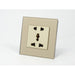 Gold Glass Single Frame with gold insert of 5 pin socket