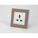 Gold Satin Metal Single Frame with white insert of 3 pin socket