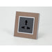 Gold Satin Metal Single Frame with dark grey insert of 3 pin socket