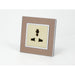 Gold Satin Metal Single Frame with gold insert of 3 pin socket