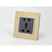 Gold Mirror Glass single Frame with dark grey insert of 5 pin socket