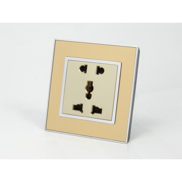 Gold Mirror Glass single Frame with gold insert of 5 pin socket