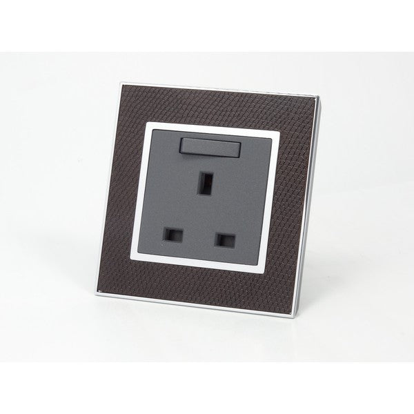 goat skin leather single Frame with dark grey Interest of switched UK Socket