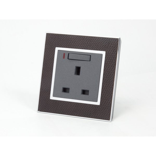 goat skin leather single Frame with dark grey Interest of switched neon UK Socket