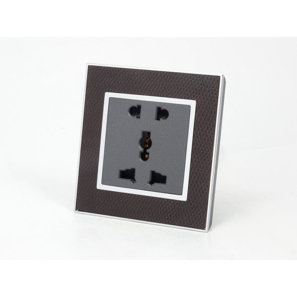 Goat Skin Leather Single Frame with Dark Grey insert of 5 pin multi plug