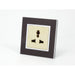 Goat Skin Leather Single Frame with gold insert of 3 pin multi plug