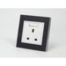 Black Mirror Glass Single Switched UK White 13A Socket