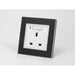 Black Mirror Glass Single Switched with Neon UK White 13A Socket 