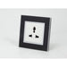 Black Mirror Frame single white insert with 3 pin multi plug socket