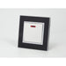 Black Mirror Glass Single Switched 20A White Switch with Neon