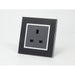 Black Mirror Glass Single with Dark Grey UK Socket