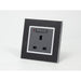 Black Mirror Glass Single Switched with Neon UK Dark Grey 13A Socket 