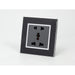 Black Mirror Frame single Dark grey insert with 5 pin multi plug socket