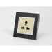 Black Mirror Frame single gold insert with 3 pin multi plug socket