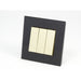 Black Glass Single Frame with three gold rocket light switches