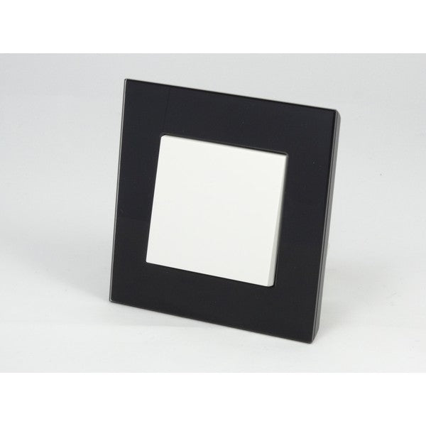 Black Glass Single Frame with one white rocket light switch