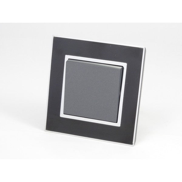 Black Mirror Frame single with dark grey one rocker switch