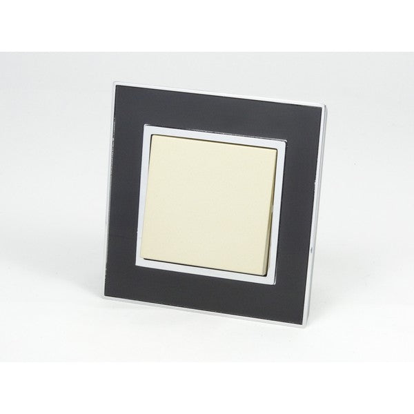 Black Mirror Frame single with gold one rocker switch