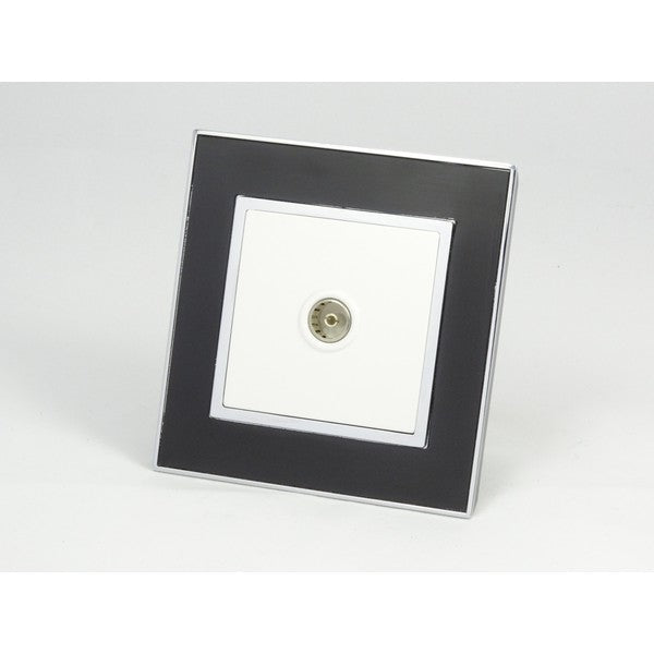 Black Mirror Frame single white insert with TV socket