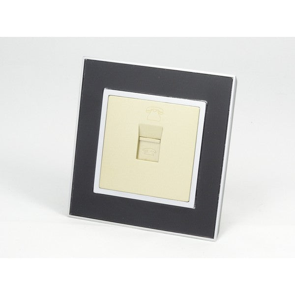 Black Mirror Frame single gold insert with telephone socket