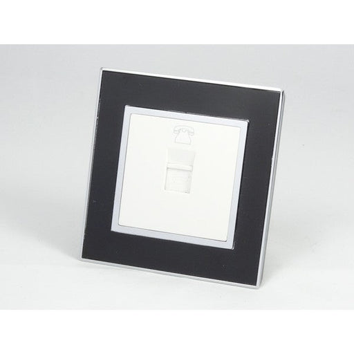 Black Mirror Frame single white insert with telephone socket