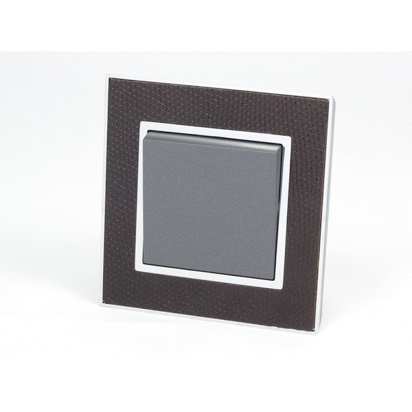 goat skin leather single Frame with dark grey Interest of 1 rocker light switch